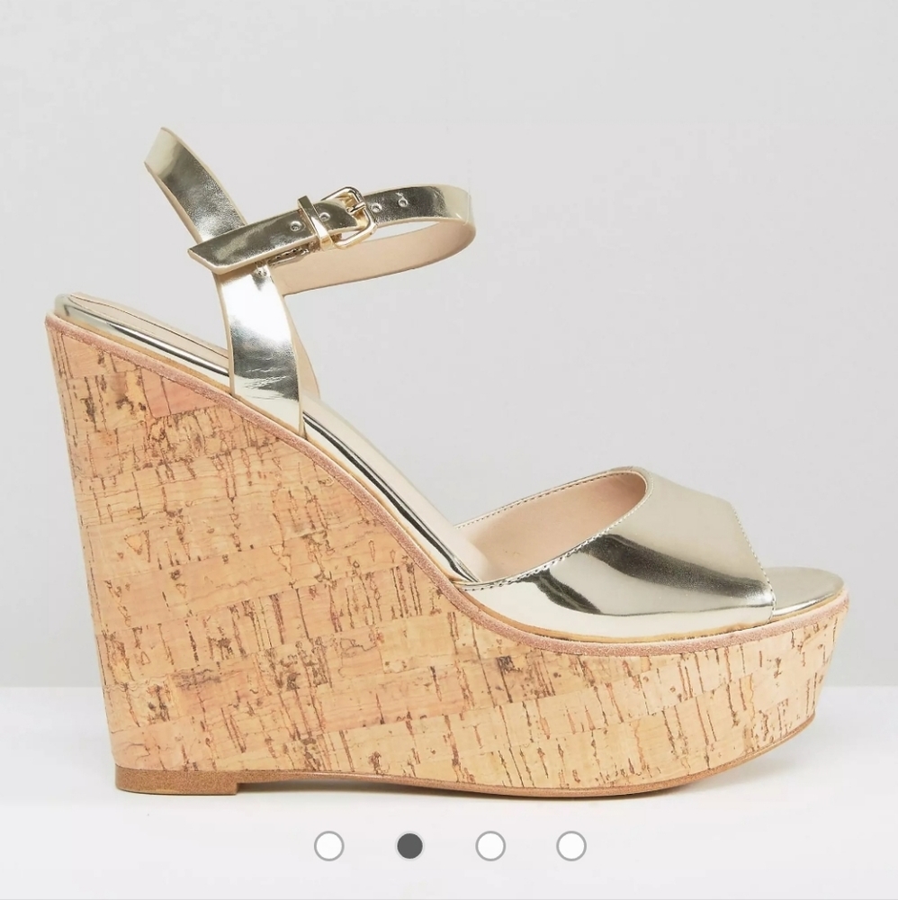Gold Metallic Platform Heels